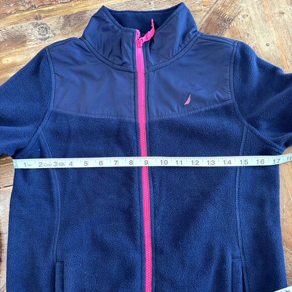 Girls Size Large (12-14) Nautica Fleece Jacket Blue and Pink - Picture 5 of 6